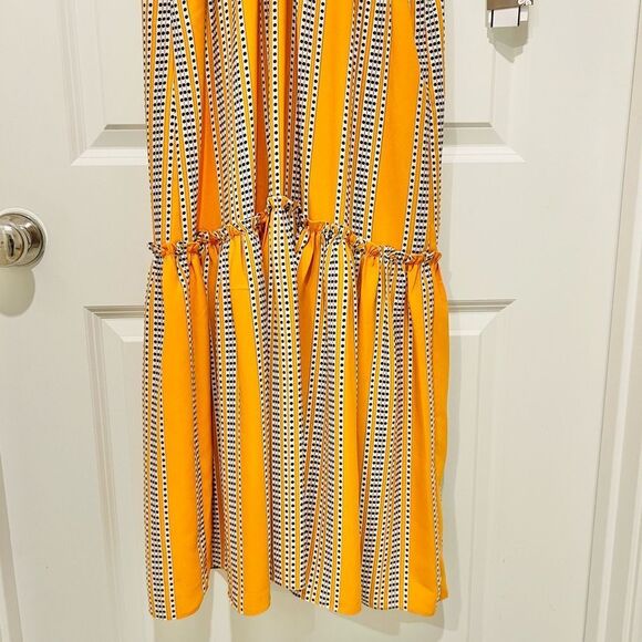 Taylor Women’s Mango Ivory Midi Dress Size 10 Ruffle Tiered NWT with Pockets - Picture 5 of 15